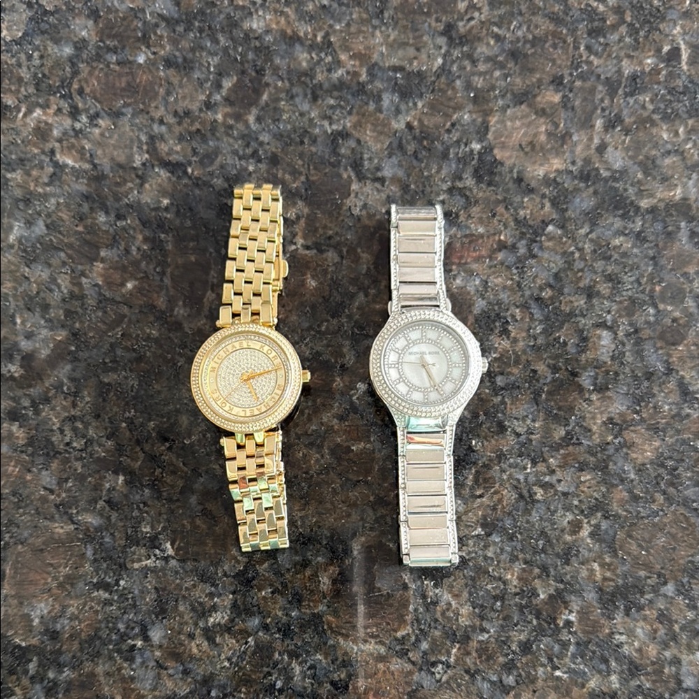 Michael Kors Gold and Silver Watches with Crystal Details